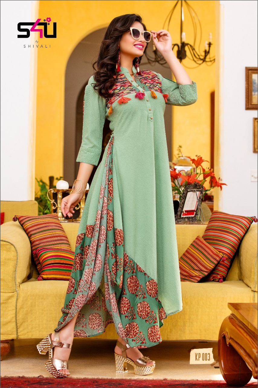 Kitty Party By S4u Fashion 001 To 010 Series Designer Beautiful Stylish Fancy Colorful Party Wear & Ethnic Wear Collection Rayon Embroidered Kurtis At Wholesale Price