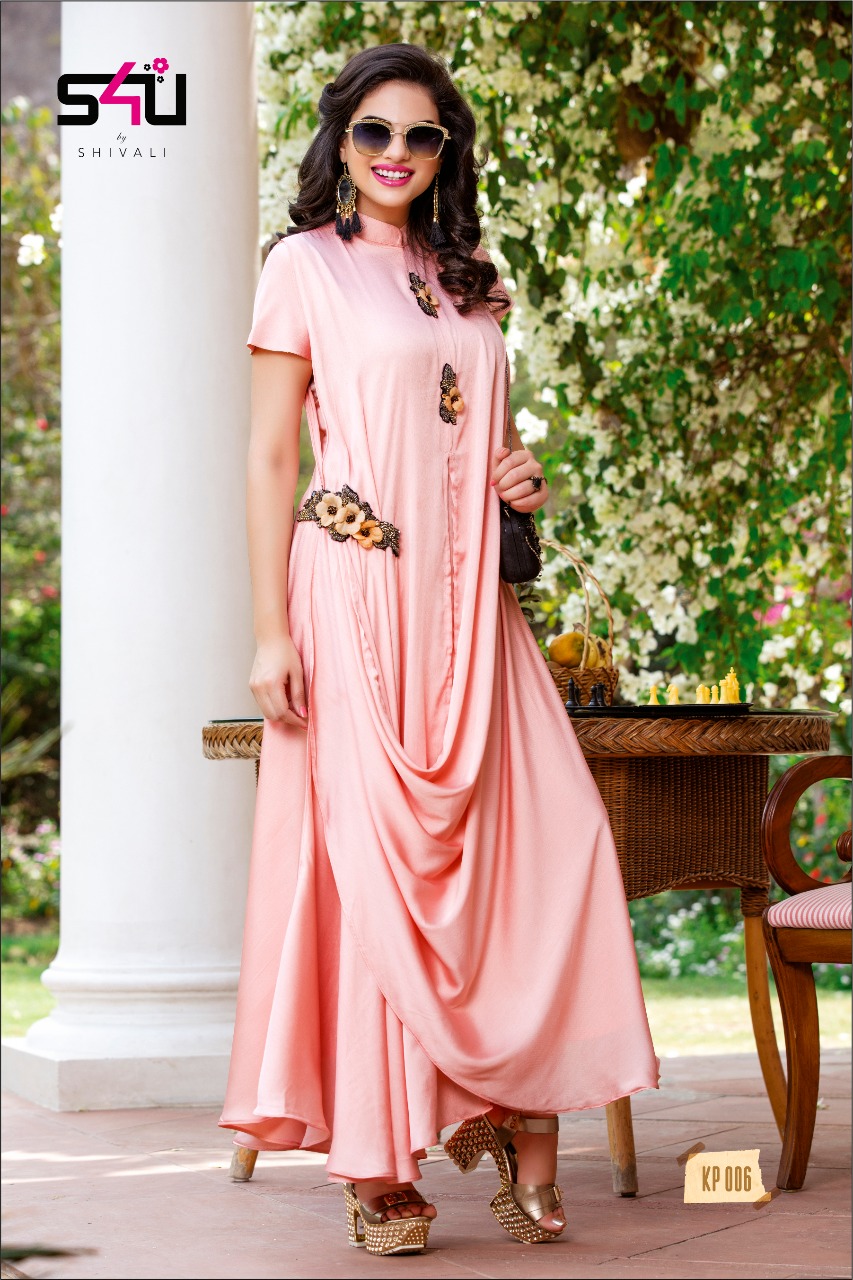 Kitty Party By S4u Fashion 001 To 010 Series Designer Beautiful Stylish Fancy Colorful Party Wear & Ethnic Wear Collection Rayon Embroidered Kurtis At Wholesale Price