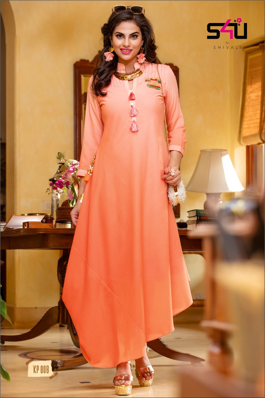 Kitty Party By S4u Fashion 001 To 010 Series Designer Beautiful Stylish Fancy Colorful Party Wear & Ethnic Wear Collection Rayon Embroidered Kurtis At Wholesale Price