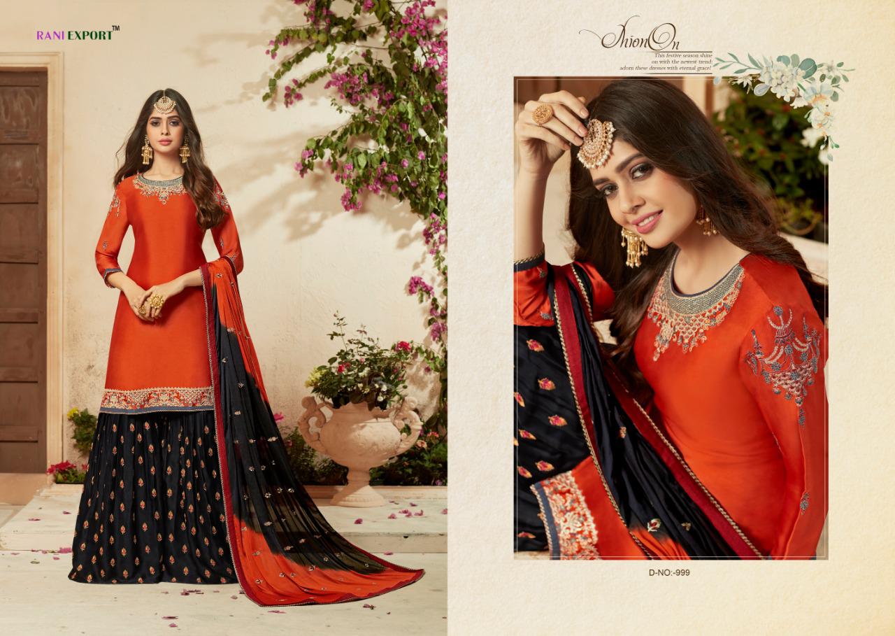 Kohinoor Vol-10 By Rani Exports 999 To 103 Series Indian Traditional Wear Collection Beautiful Stylish Fancy Colorful Party Wear & Occasional Wear Satin Georgette And Dulla Silk Embroidery Work Dresses At Wholesale Price