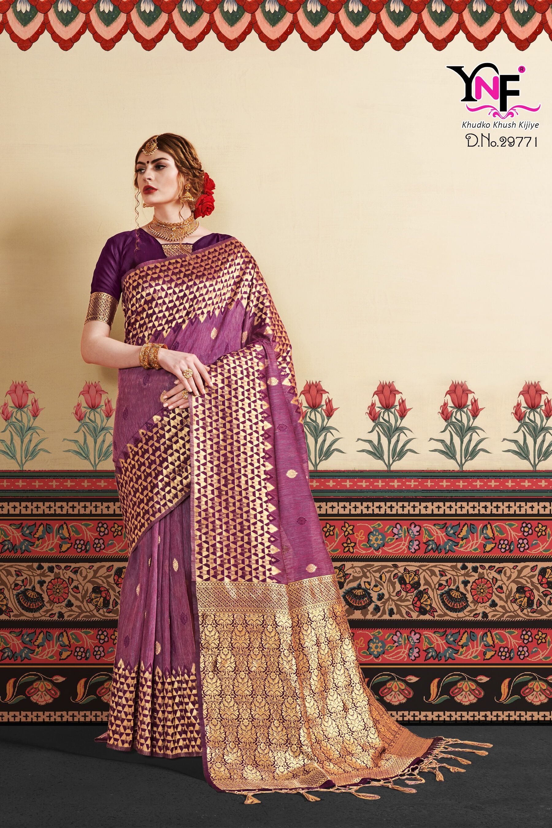 Kranti Silk By Yadu Nandan Fashion 29765 To 29774 Series Indian Traditional Wear Collection Beautiful Stylish Fancy Colorful Party Wear & Occasional Wear Linen Art Silk Sarees At Wholesale Price