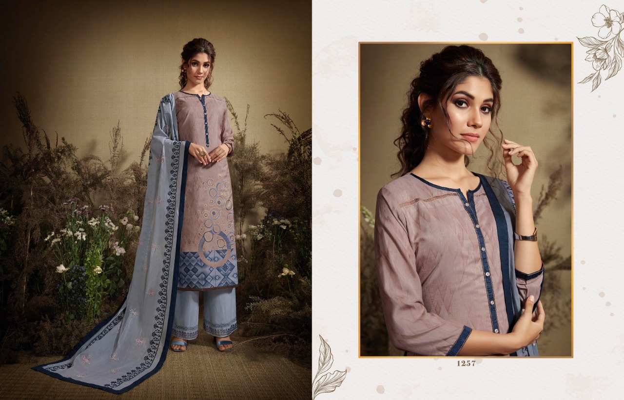 Krishti By Kajree Fashion 1251 To 1262 Series Designer Festive Suits Collection Beautiful Stylish Fancy Colorful Party Wear & Occasional Wear Silk Top With Schiffli Lace Dresses At Wholesale Price