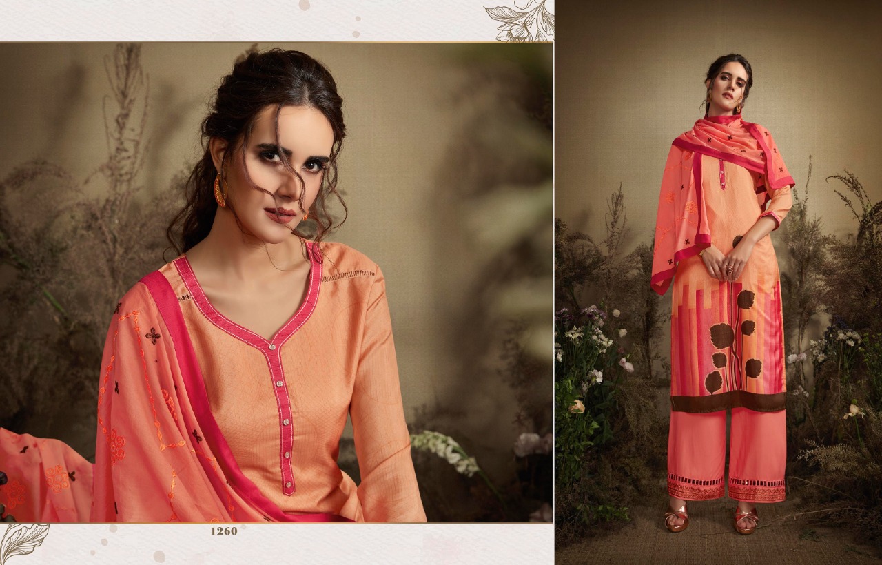 Krishti By Kajree Fashion 1251 To 1262 Series Designer Festive Suits Collection Beautiful Stylish Fancy Colorful Party Wear & Occasional Wear Silk Top With Schiffli Lace Dresses At Wholesale Price