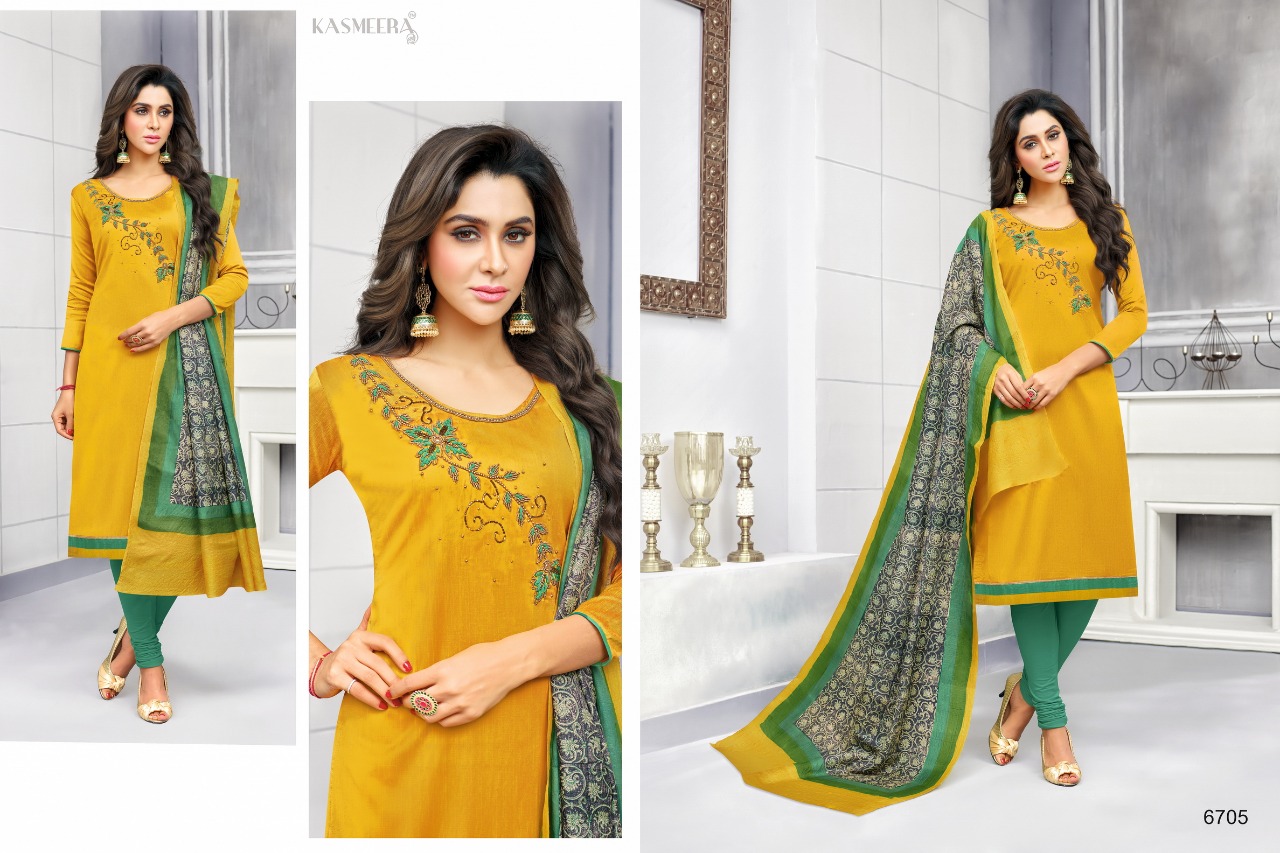 Kritika By Kayce Trendz 6705 To 6716 Series Beautiful Suits Stylish Fancy Colorful Casual Wear & Ethnic Wear Collection Long Slub Embroidered Dresses At Wholesale Price