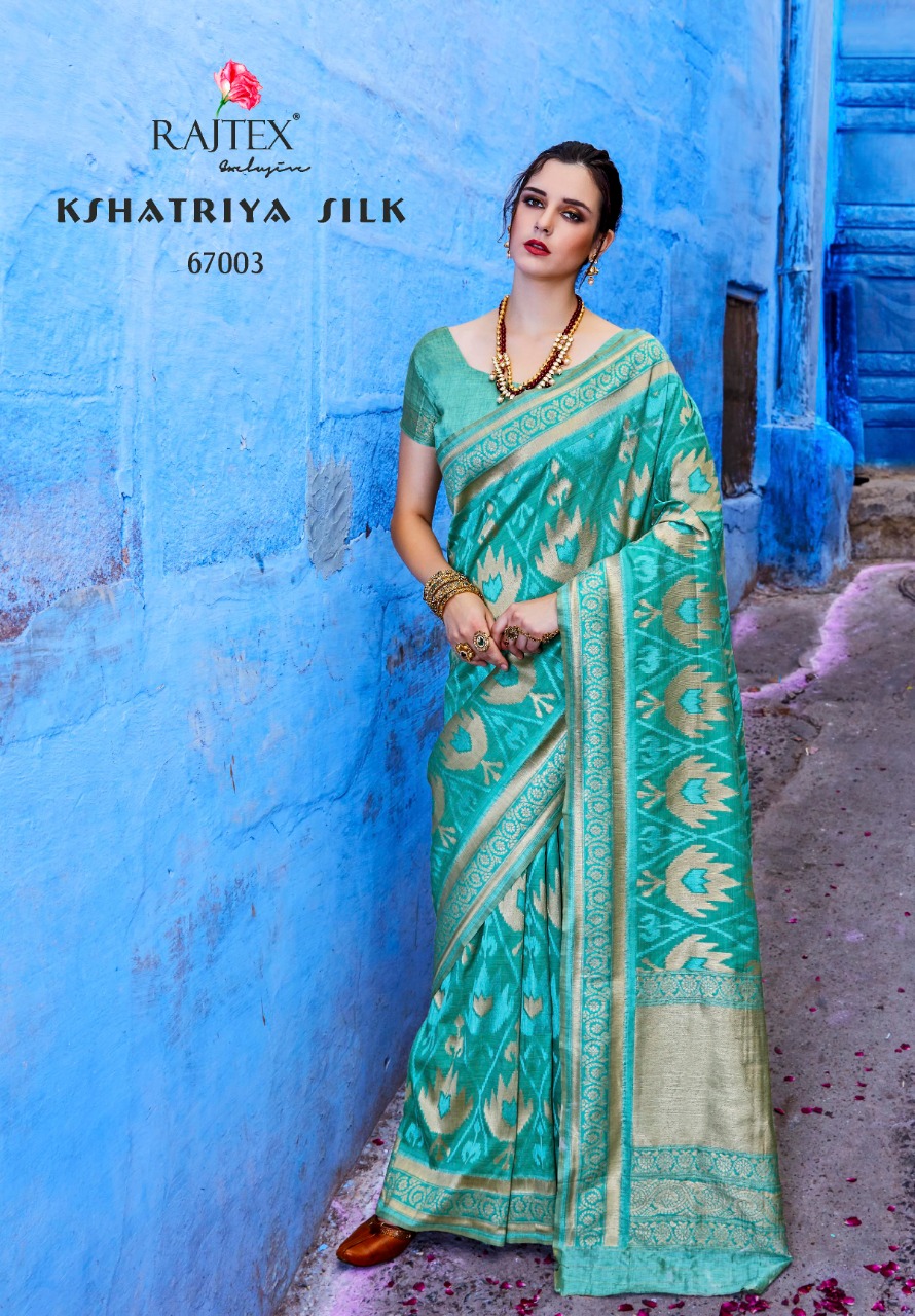 Kshatriya Silk By Raj Tex 67001 To 67010 Series Indian Traditional Wear Collection Beautiful Stylish Fancy Colorful Party Wear & Occasional Wear Pure Silk Sarees At Wholesale Price