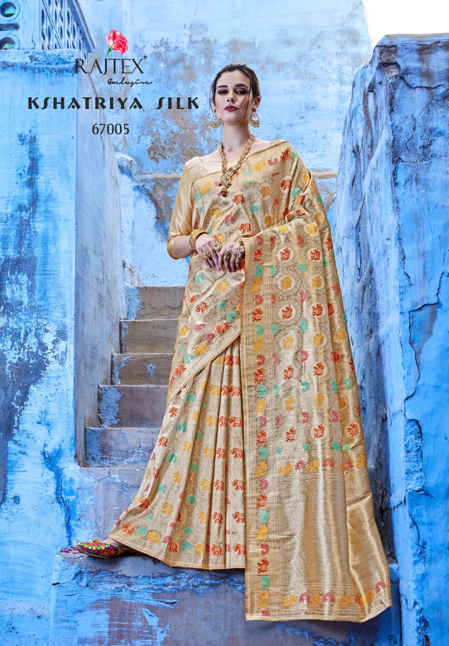 Kshatriya Silk By Raj Tex 67001 To 67010 Series Indian Traditional Wear Collection Beautiful Stylish Fancy Colorful Party Wear & Occasional Wear Pure Silk Sarees At Wholesale Price