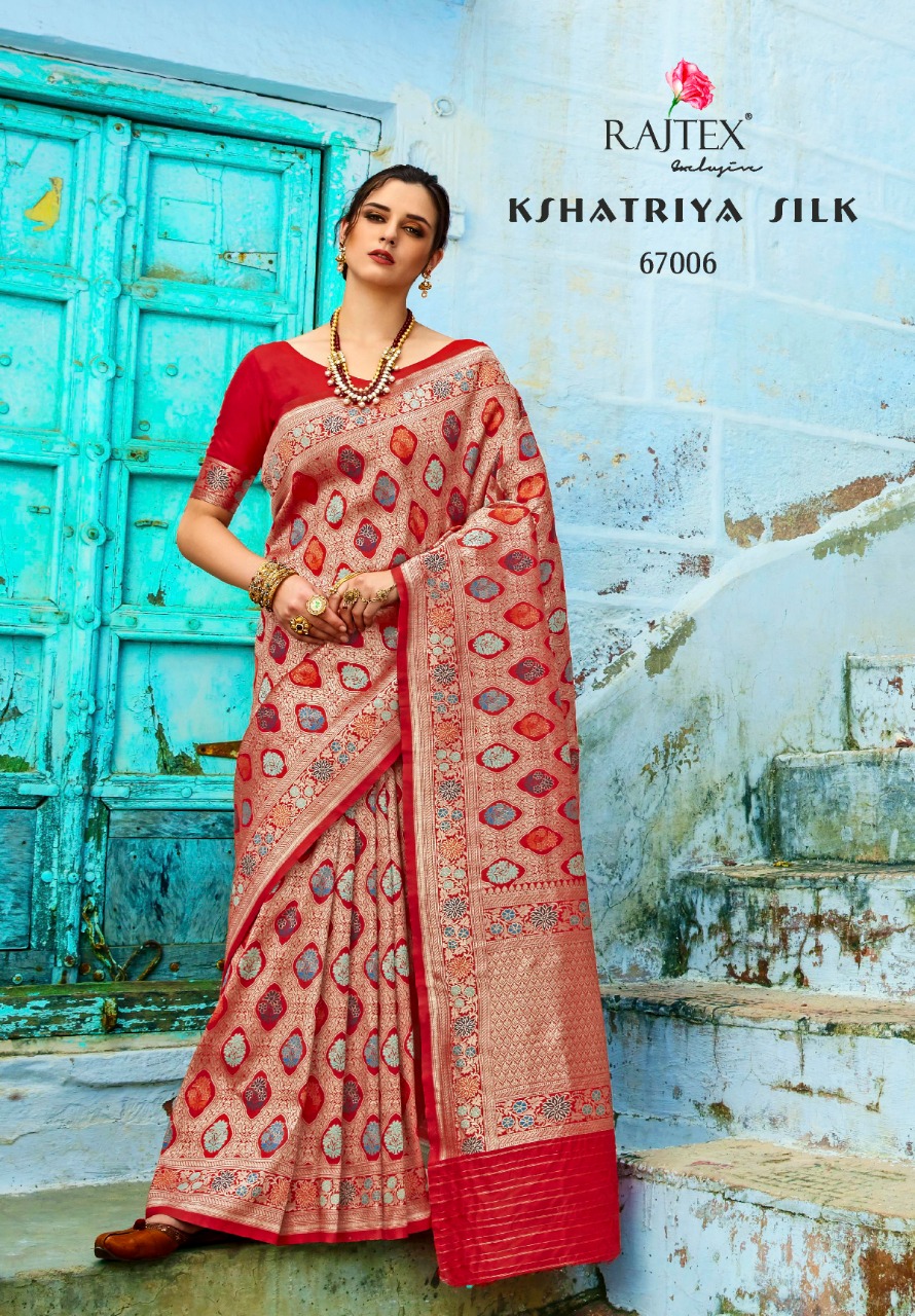 Kshatriya Silk By Raj Tex 67001 To 67010 Series Indian Traditional Wear Collection Beautiful Stylish Fancy Colorful Party Wear & Occasional Wear Pure Silk Sarees At Wholesale Price