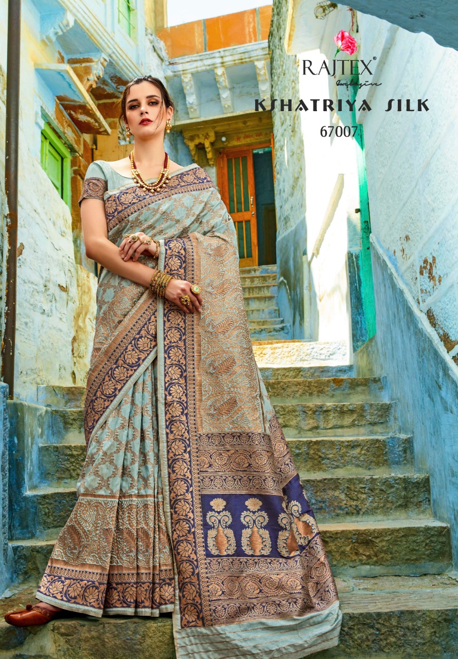 Kshatriya Silk By Raj Tex 67001 To 67010 Series Indian Traditional Wear Collection Beautiful Stylish Fancy Colorful Party Wear & Occasional Wear Pure Silk Sarees At Wholesale Price
