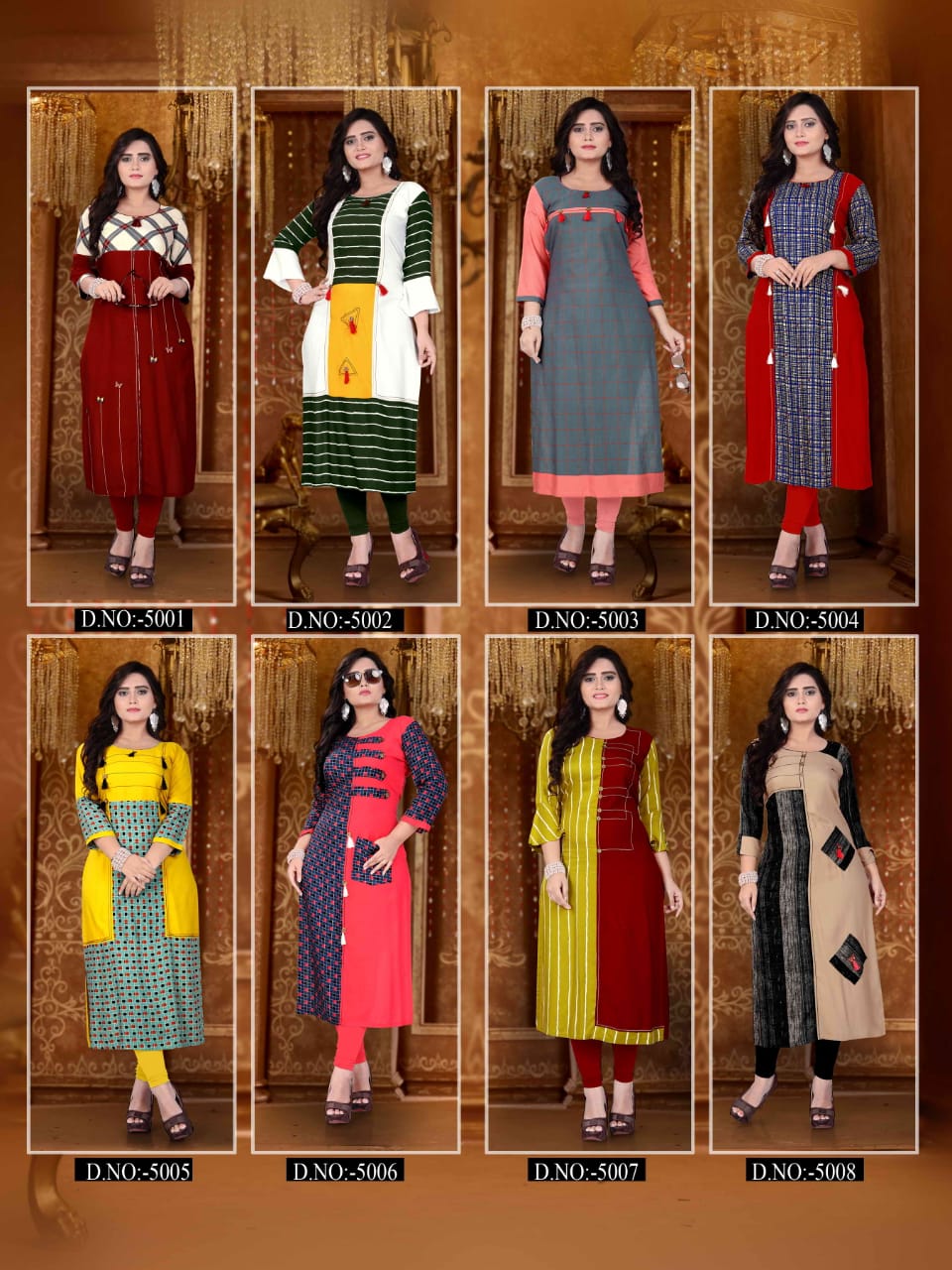 Kulfi Vol-5 By Aarav Collection 5001 To 5008 Series Beautiful Colorful Stylish Fancy Casual Wear & Ethnic Wear & Ready To Wear Pure Rayon Cotton Air-jet Kurtis At Wholesale Price