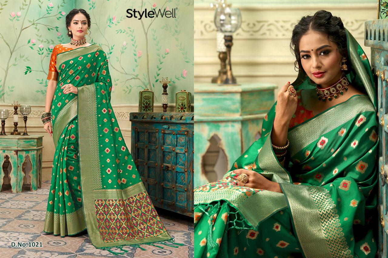 Laavanya By Stylewell 1021 To 1036 Series Indian Traditional Wear Collection Beautiful Stylish Fancy Colorful Party Wear & Occasional Wear Fancy Sarees At Wholesale Price