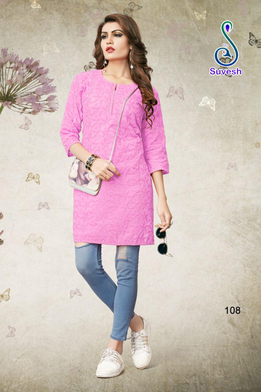 Lakhnavi Vol-3 By Suvesh 101 To 110 Series Beautiful Stylish Colorful Fancy Party Wear & Ethnic Wear & Ready To Wear Rich Cotton Chikan Work Kurtis At Wholesale Price