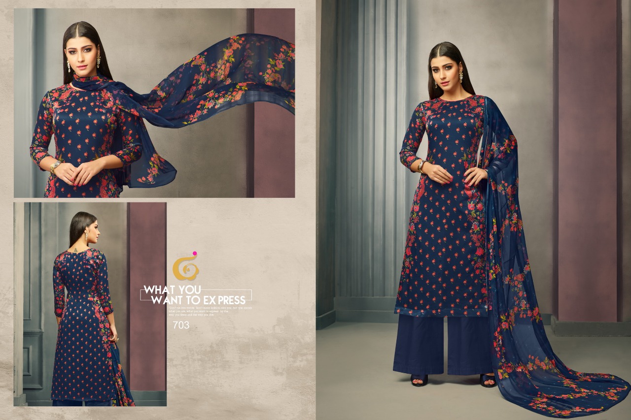 Lamia By Gloisima Nx 702 To 707 Series Beautiful Stylish Fancy Colorful Casual Wear & Ethnic Wear Collection Jam Satin Embroidered Dresses At Wholesale Price