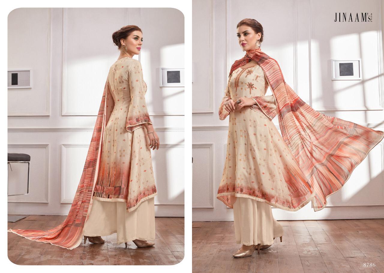 Lamisa By Jinaam Dresses 8781 To 8786 Series Beautiful Suits Stylish Fancy Colorful Party Wear & Ethnic Wear Russian Silk With Embroidered Dresses At Wholesale Price