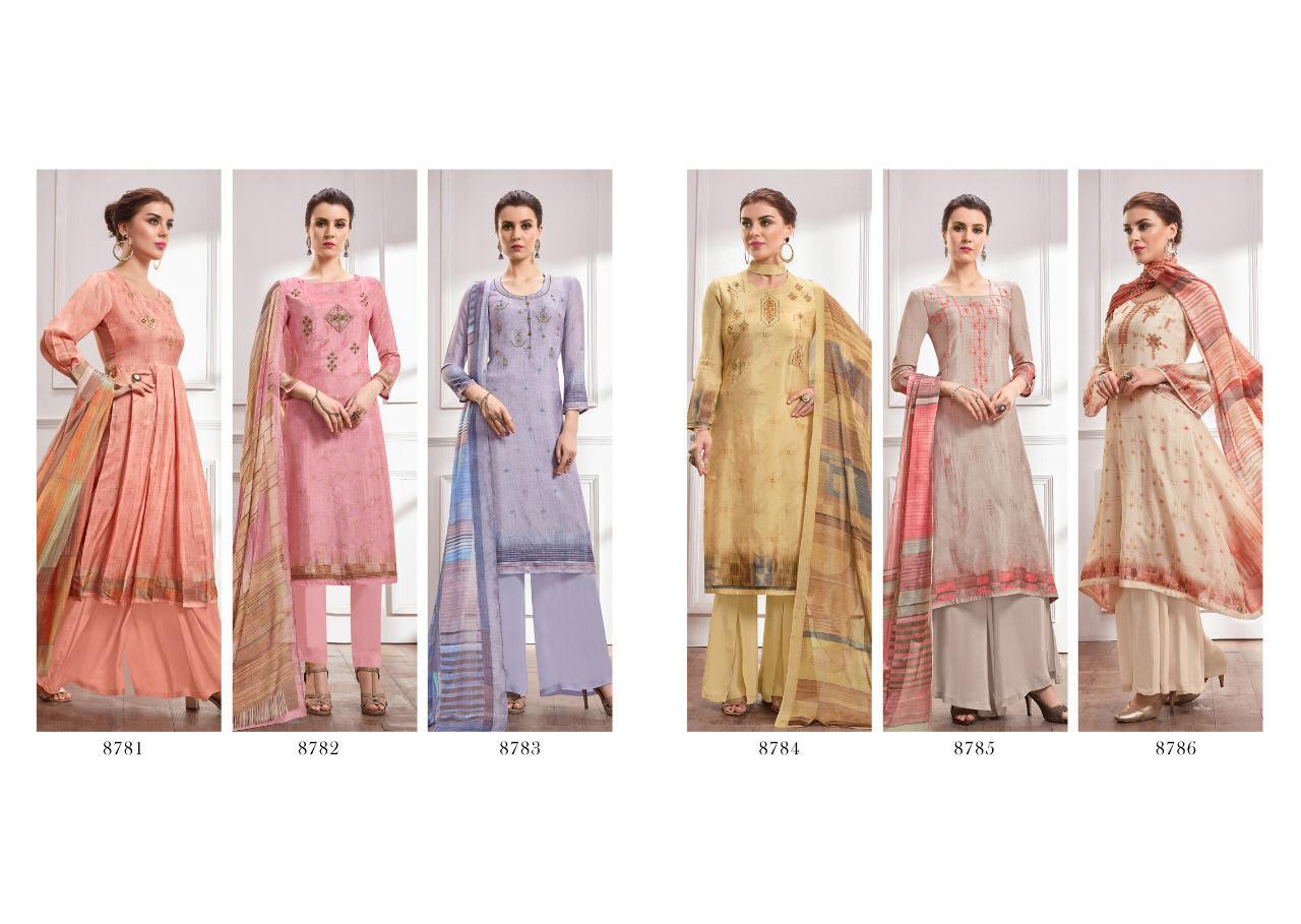 Lamisa By Jinaam Dresses 8781 To 8786 Series Beautiful Suits Stylish Fancy Colorful Party Wear & Ethnic Wear Russian Silk With Embroidered Dresses At Wholesale Price