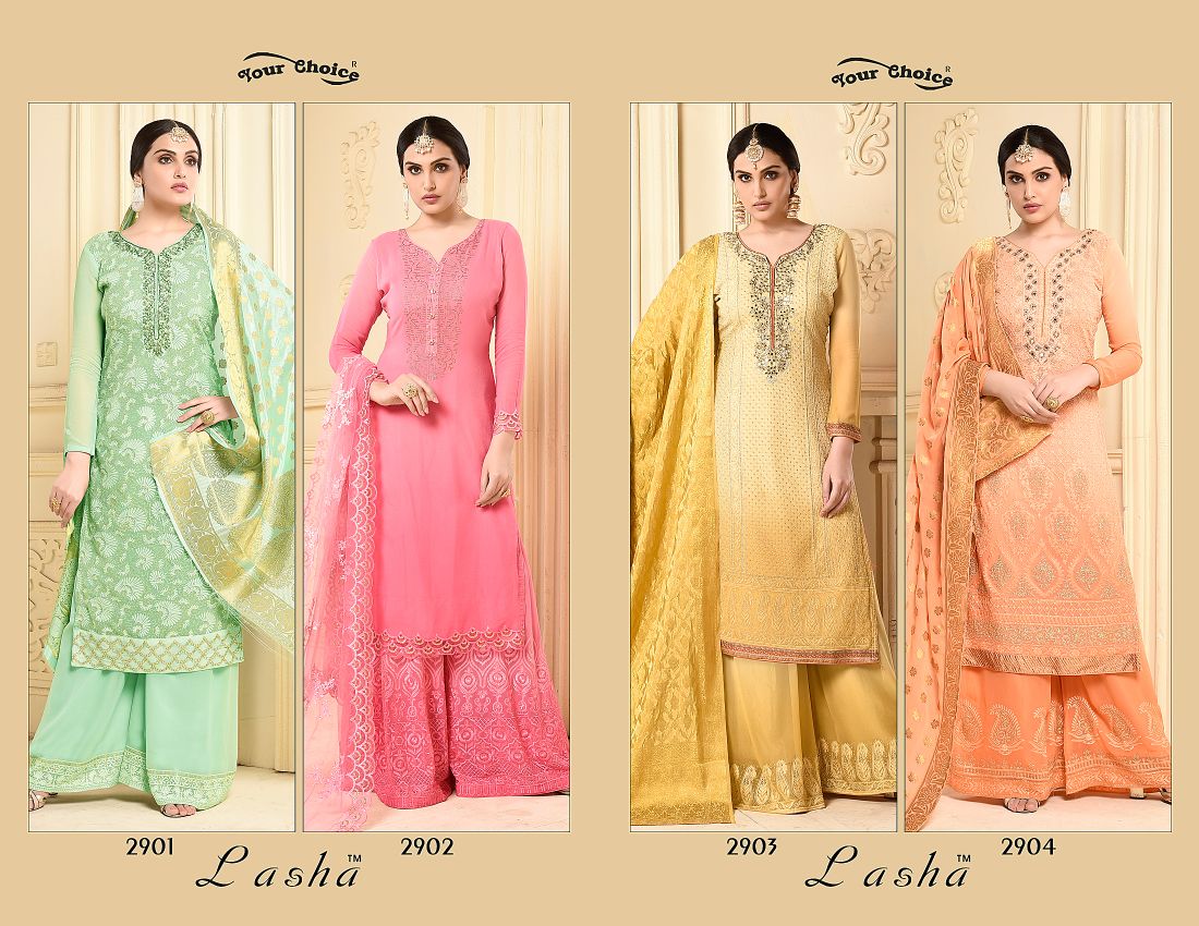 Lasha By Your Choice 2901 To 2904 Series Designer Beautiful Stylish Fancy Colorful Festive Collection Party Wear & Occasional Wear Pure Bemberg Dresses At Wholesale Price
