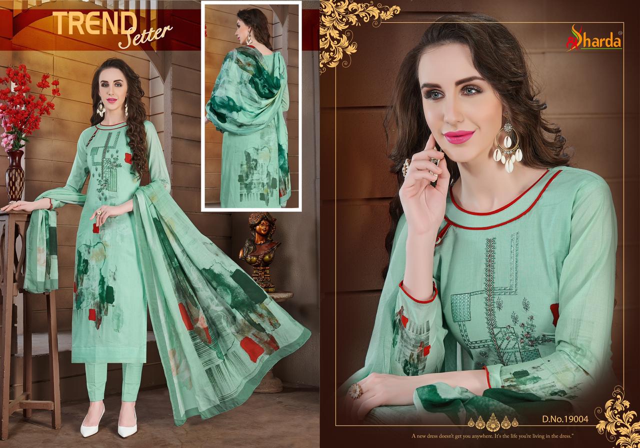 Lavina Gulzar Vol-19 By Sharda 19001 To 19006 Series Designer Festive Suits Collection Beautiful Stylish Fancy Colorful Party Wear & Occasional Wear Pure Lone Digital Printed With Embroidery Dresses At Wholesale Price