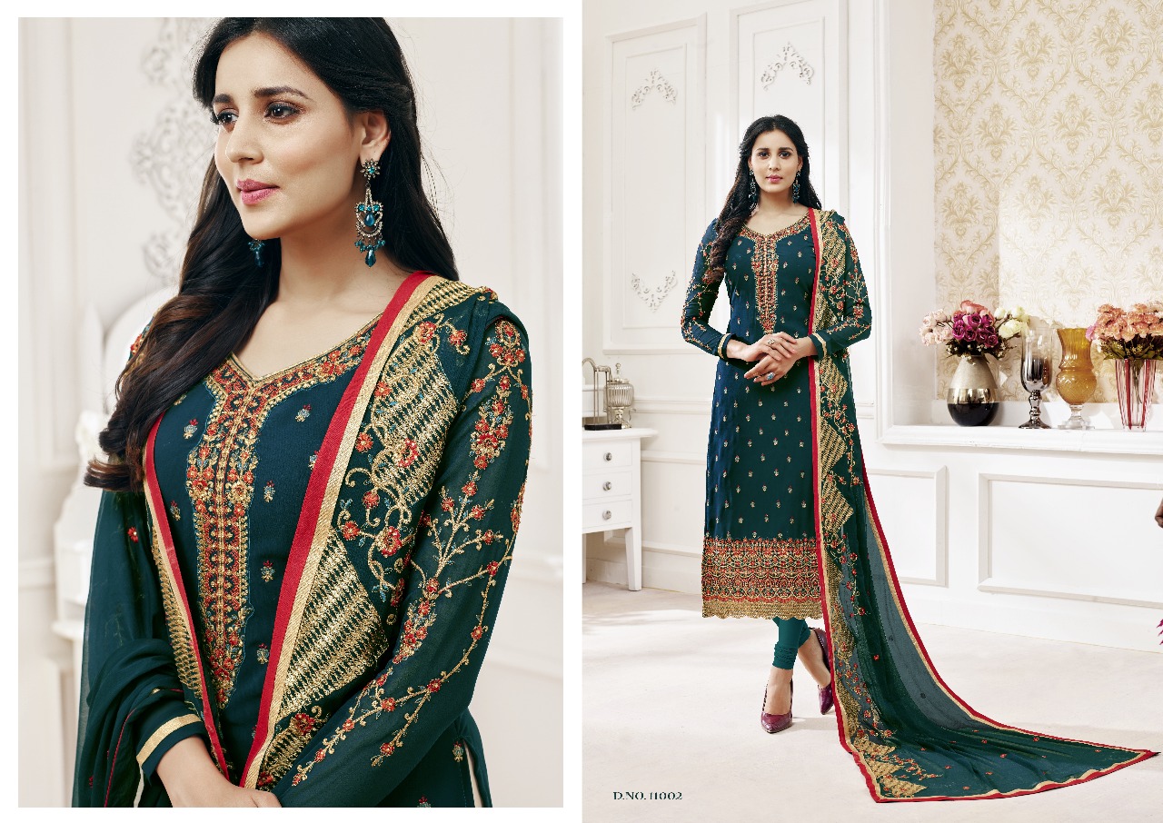 Lavli Vol-11 By Lavli Fashion 11001 To 11006 Series Beautiful Stylish Designer Printed And Embroidered Party Wear Occasional Wear Georgette Embroidered Dresses At Wholesale Price