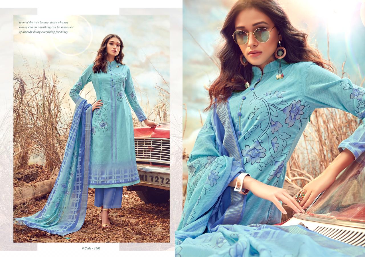 Lawn Coll By Kaabil 1001 To 1008 Series Beautiful Suits Stylish Colorful Fancy Casual Wear & Ethnic Wear Pure Lawn Cotton Printed Dresses At Wholesale Price
