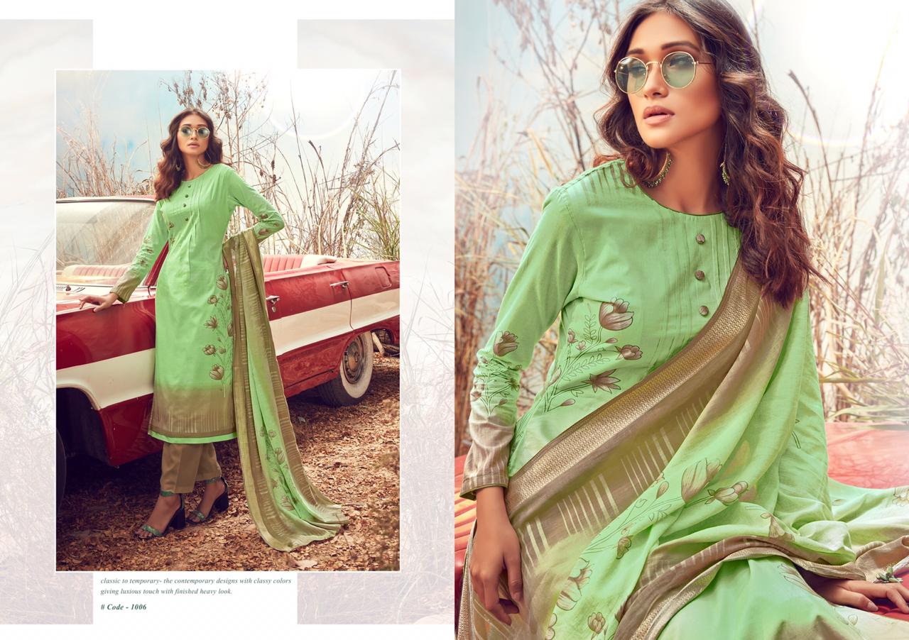 Lawn Coll By Kaabil 1001 To 1008 Series Beautiful Suits Stylish Colorful Fancy Casual Wear & Ethnic Wear Pure Lawn Cotton Printed Dresses At Wholesale Price