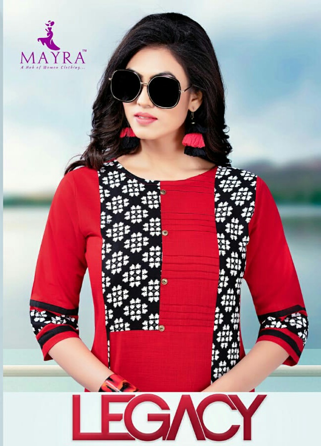 Legacy By Mayra 5301 To 5308 Series Stylish Fancy Beautiful Colorful Casual Wear & Ethnic Wear Cotton Slub With Cotton Print Stitching Kurtis At Wholesale Price