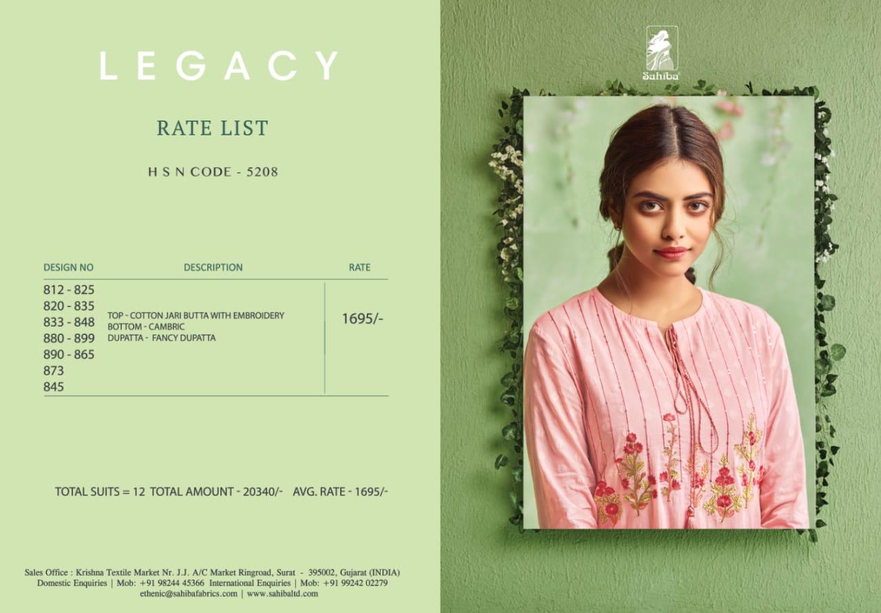Legacy By Sahiba Fabrics Indian Traditional Wear Collection Beautiful Stylish Fancy Colorful Party Wear & Occasional Wear Cotton With Embroidery Dress At Wholesale Price