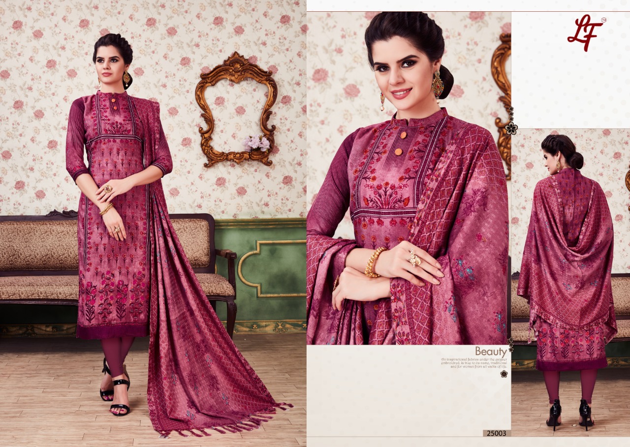 Lf-winter Collection Vol-25 By Lavli Fashion 25001 To 25008 Series Designer Suits Stylish Beautiful Colourful Printed & Embroidered Party Wear & Occasional Wear Pure Pashmina Dresses At Wholesale Price