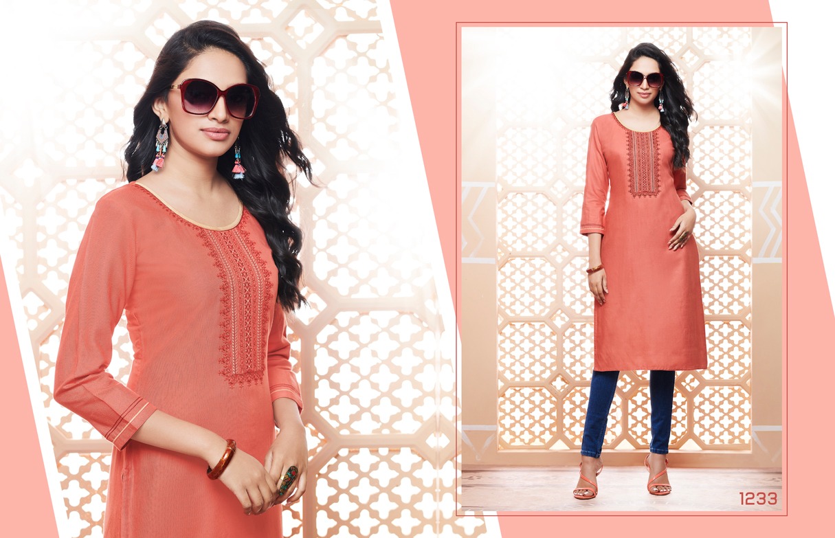 Lily Vol-14 By Kajree Fashion 1231 To 1242 Series Beautiful Colorful Stylish Fancy Casual Wear & Ethnic Wear & Ready To Wear Rayon Embroidered Kurtis At Wholesale Price