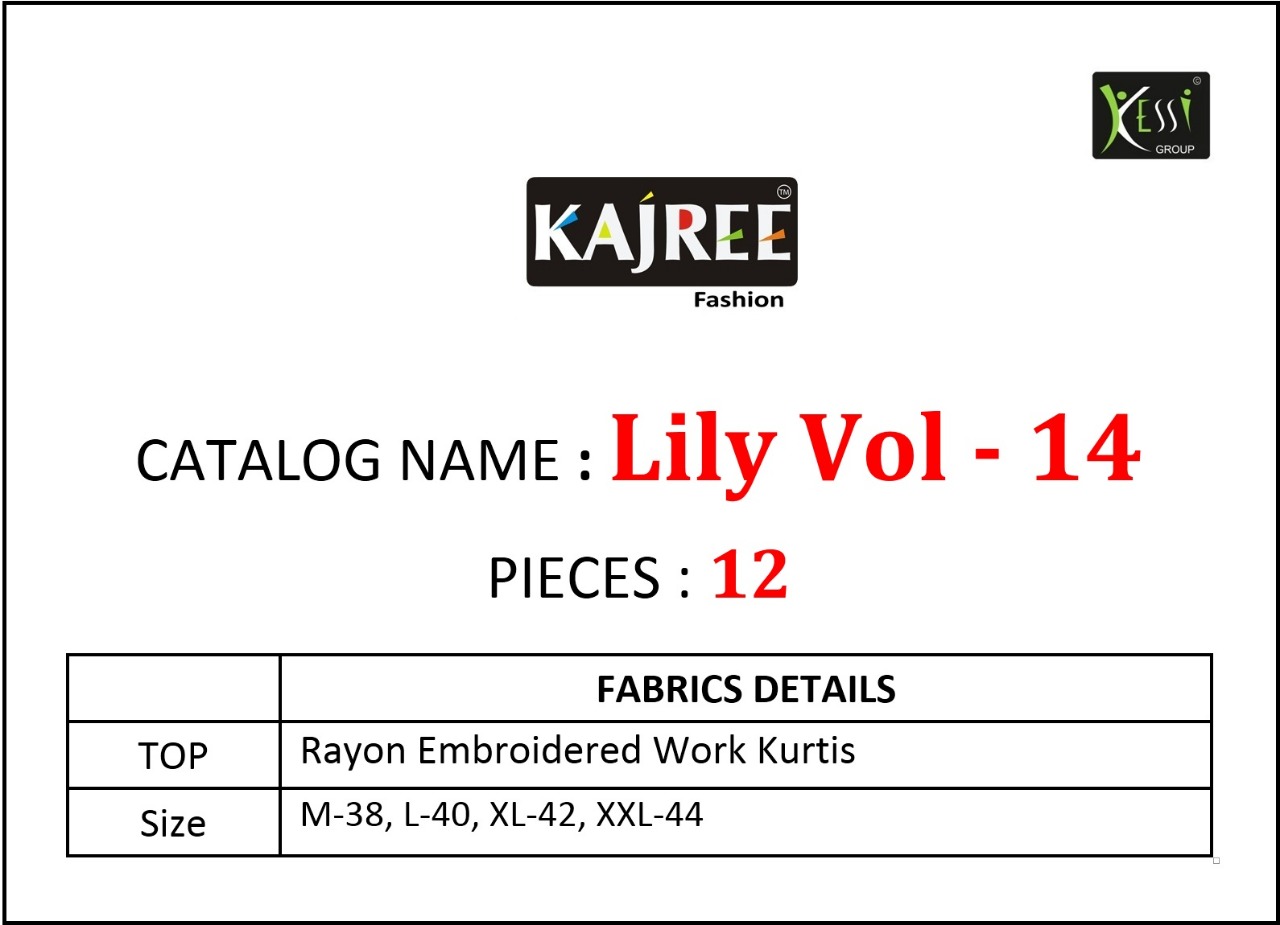 Lily Vol-14 By Kajree Fashion 1231 To 1242 Series Beautiful Colorful Stylish Fancy Casual Wear & Ethnic Wear & Ready To Wear Rayon Embroidered Kurtis At Wholesale Price