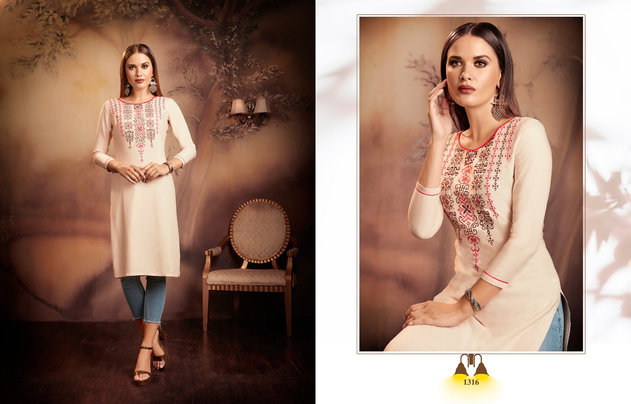 Lily Vol-15 By Kajree Fashion 1310 To 1321 Series Beautiful Stylish Fancy Colorful Casual Wear & Ethnic Wear & Ready To Wear Rayon Embroidered Kurtis At Wholesale Price