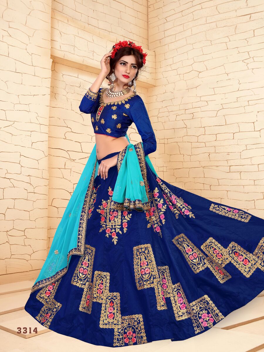 Lily By Sanskar Style 3307 To 3315 Series Designer Wedding Collection Beautiful Stylish Fancy Colorful Party Wear & Occasional Wear Silk Lehengas At Wholesale Price