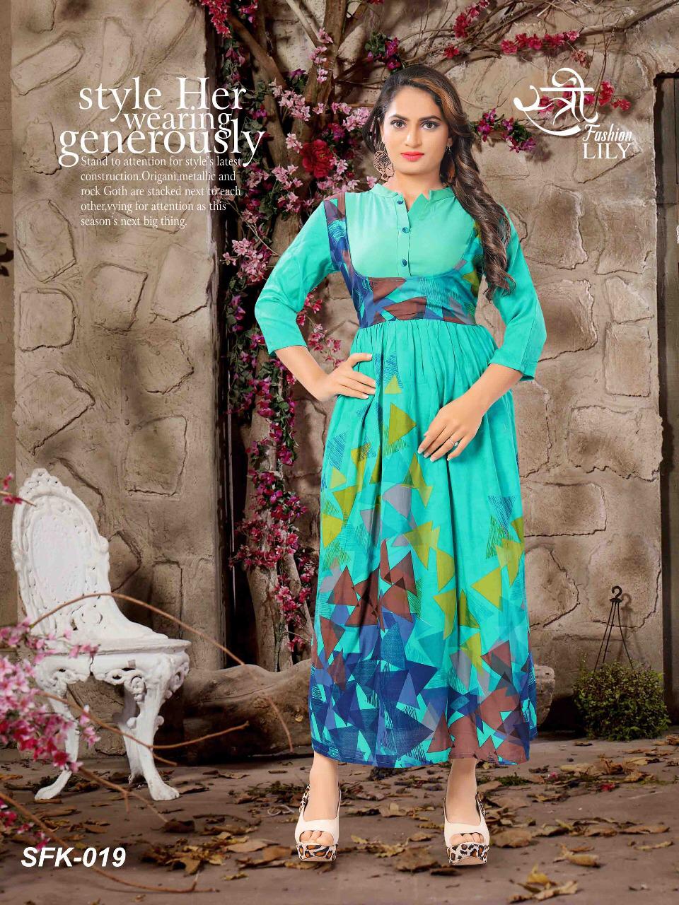 Lily By Stree Fashion Designer Beautiful Stylish Colorful Fancy Ready To Wear & Casual Wear & Ethnic Wear Linen/rayon Printed Kurtis At Wholesale Price