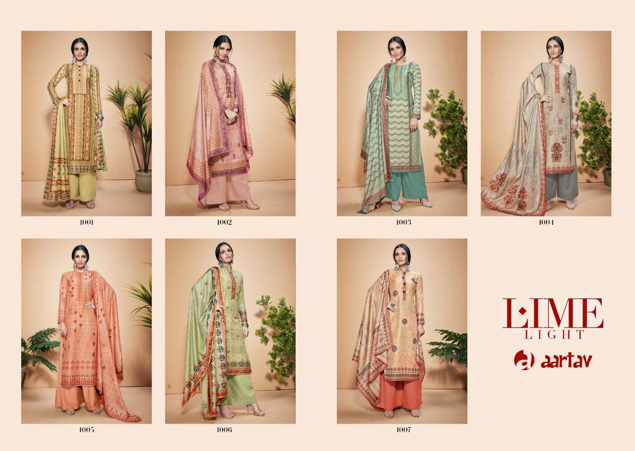 Lime Light By Aartav 1001 To 1007 Series Beautiful Suits Stylish Fancy Colorful Party Wear & Ethnic Wear Muslin Digital Print Dresses At Wholesale Price