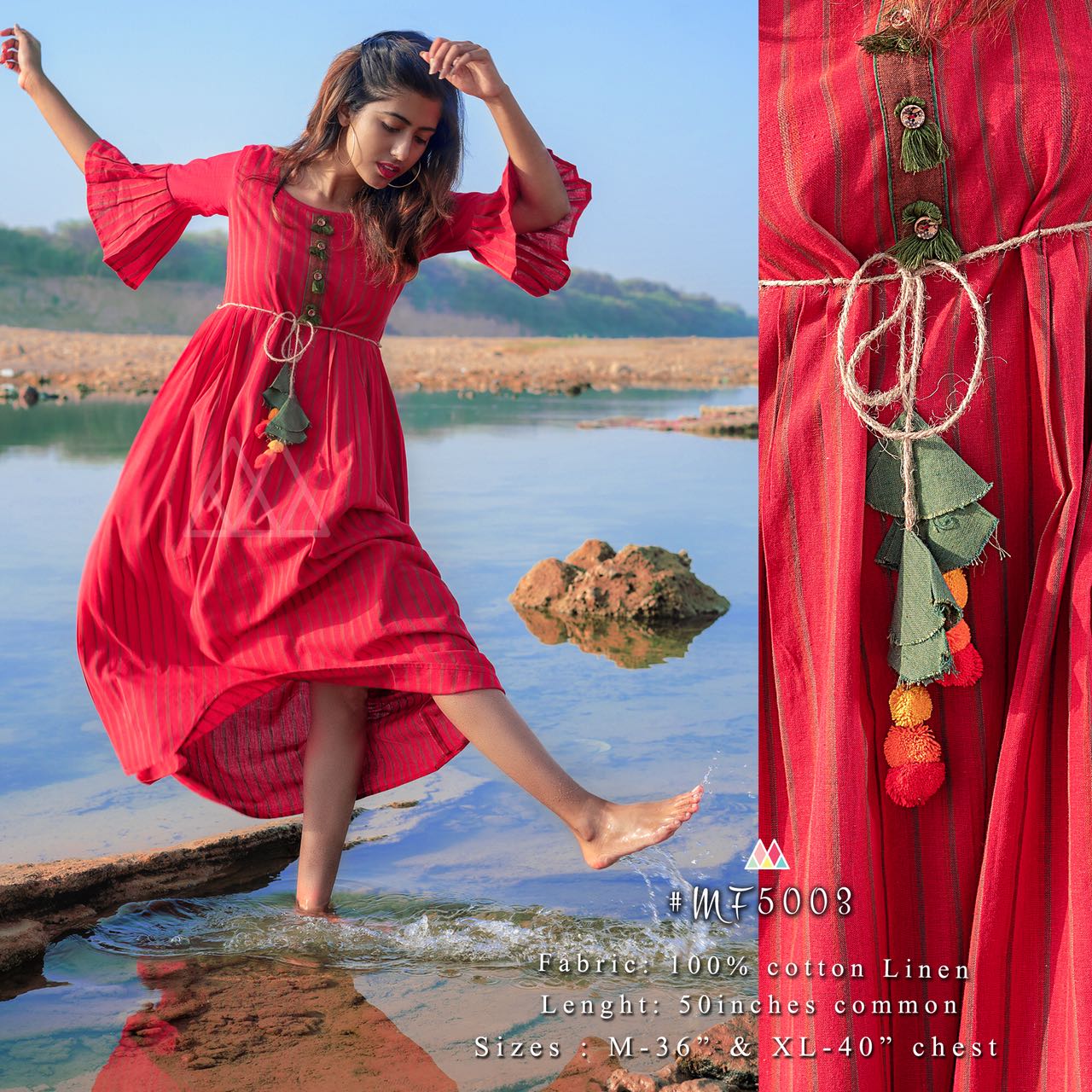 Linen Holiday Collection By Mesmora 5001 To 5007 Series Stylish Beautiful Fancy Colorful Casual Wear & Ethnic Wear Collection Khadi Linen Kurtis At Wholesale Price