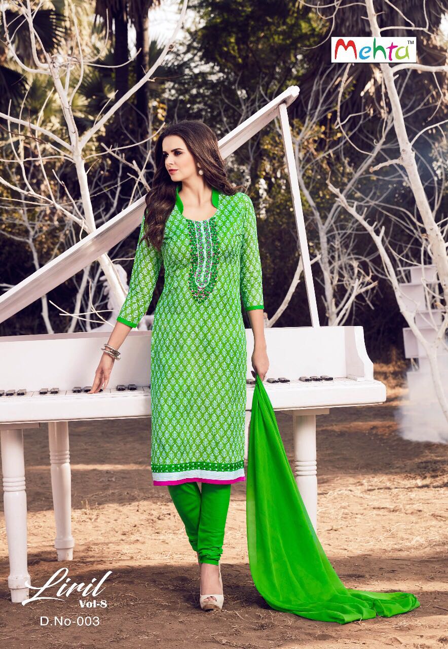 Liril Vol-8 By Mehta 001 To 008 Series Beautiful Stylish Fancy Colorful Casual Wear & Ethnic Wear Summer Collection Pure Cotton Printed Dresses At Wholesale Price