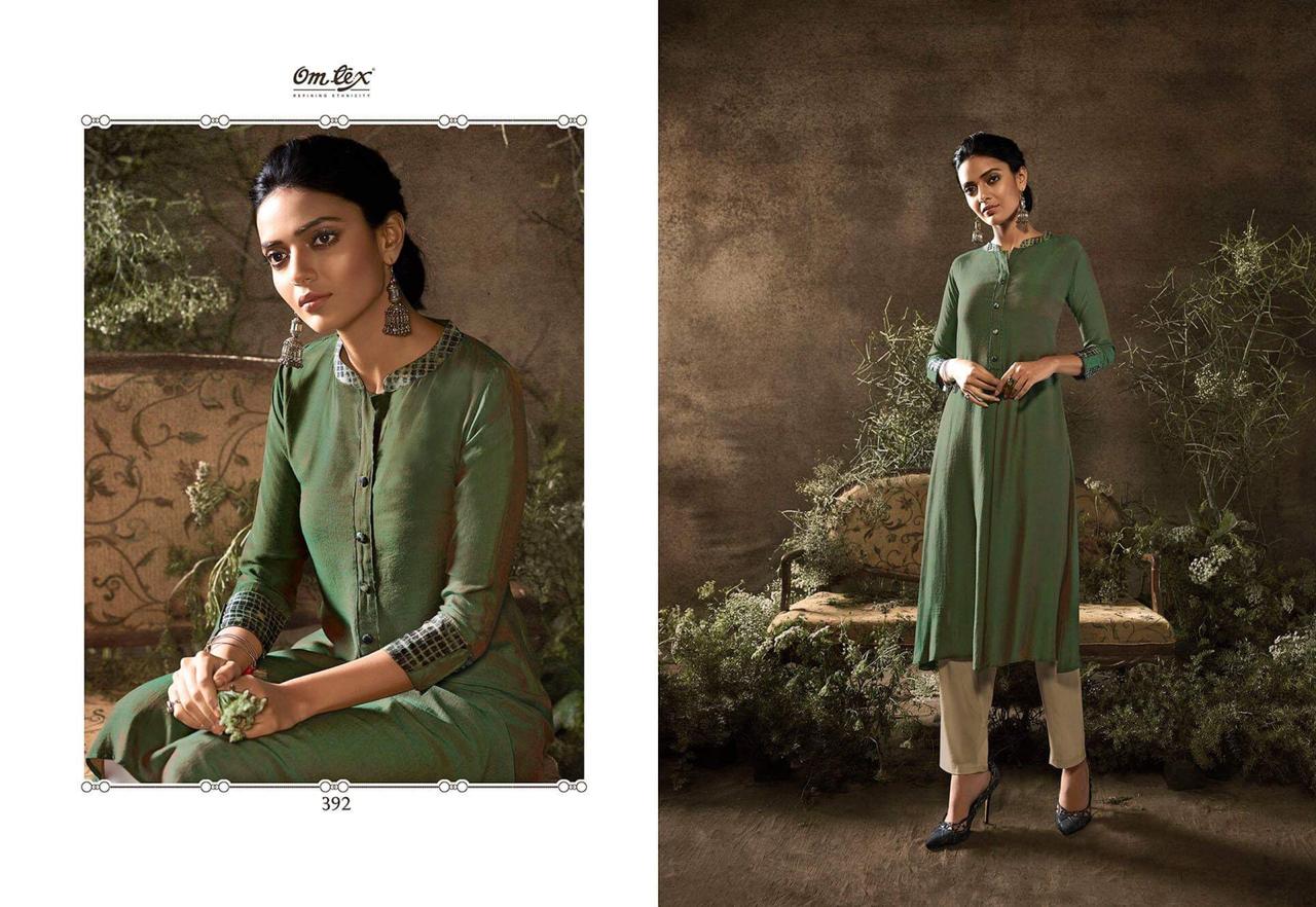 Lize By Om Tex 391 To 396 Series Beautiful Stylish Colorful Fancy Party Wear & Ethnic Wear & Ready To Wear Rabia Silk Kurtis At Wholesale Price