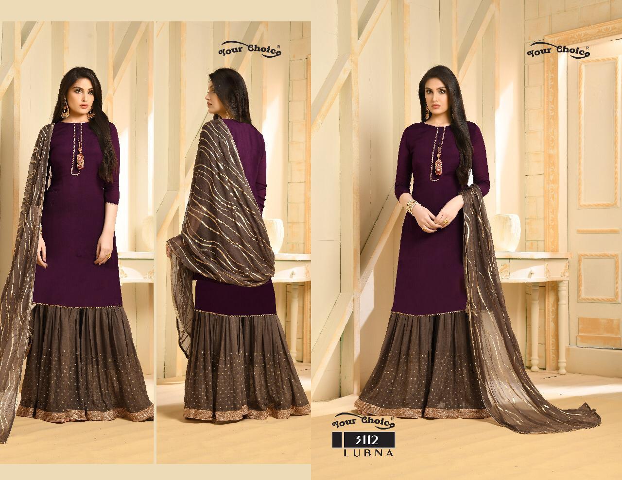 Lubna By Your Choice 3111 To 3114 Series Designer Suits Collection Beautiful Stylish Fancy Colorful Party Wear & Occasional Wear Chiffon Embroidered Dresses At Wholesale Price