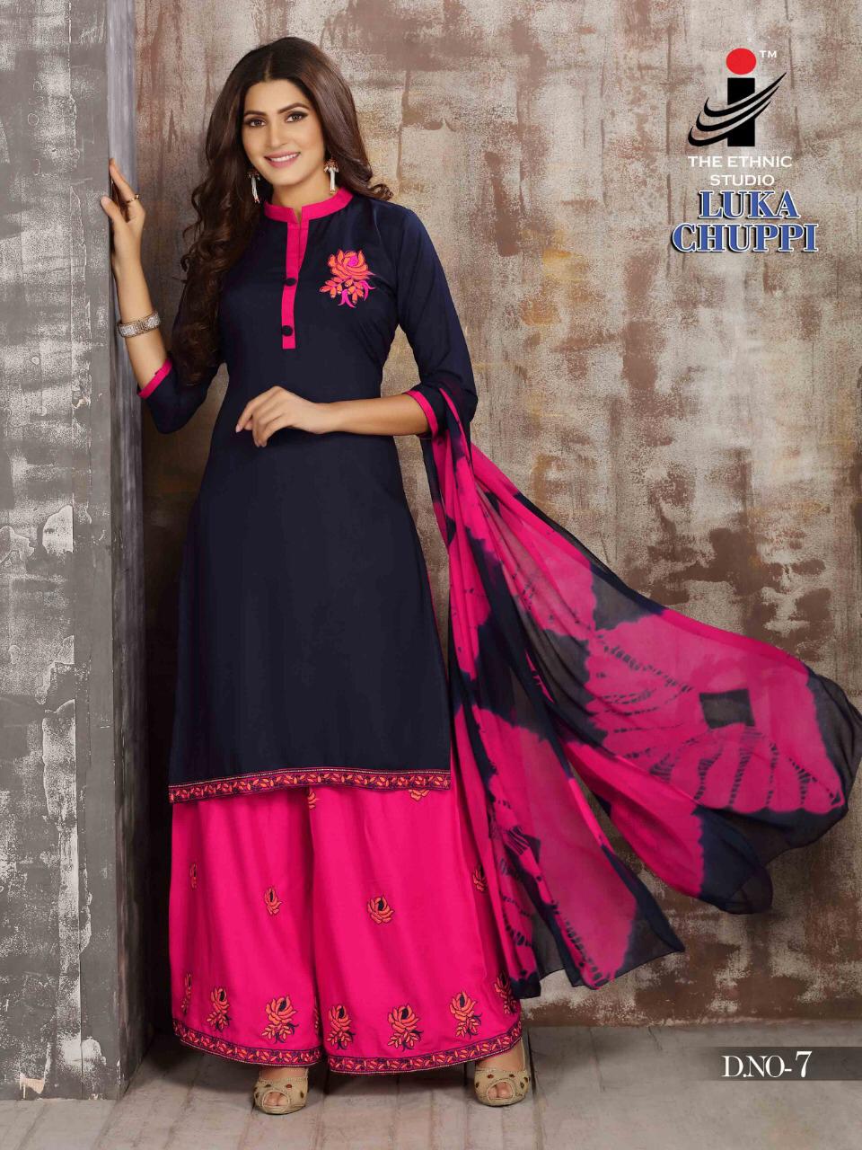 Luka Chuppi By The Ethnic Studion 1 To 8 Series Designer Collection Suits Beautiful Stylish Fancy Colorful Party Wear & Occasional Wear Heavy Rayon Printed Dresses At Wholesale Price