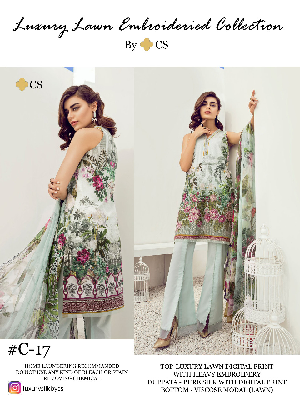 Luxury Lawn Embroidered Collection Vol-5 Nx By Cs Designer Pakistani Suits Colorful Stylish Fancy Beautiful Collection Casual Wear & Ethnic Wear Lawn Embroidered Dresses At Wholesale Price