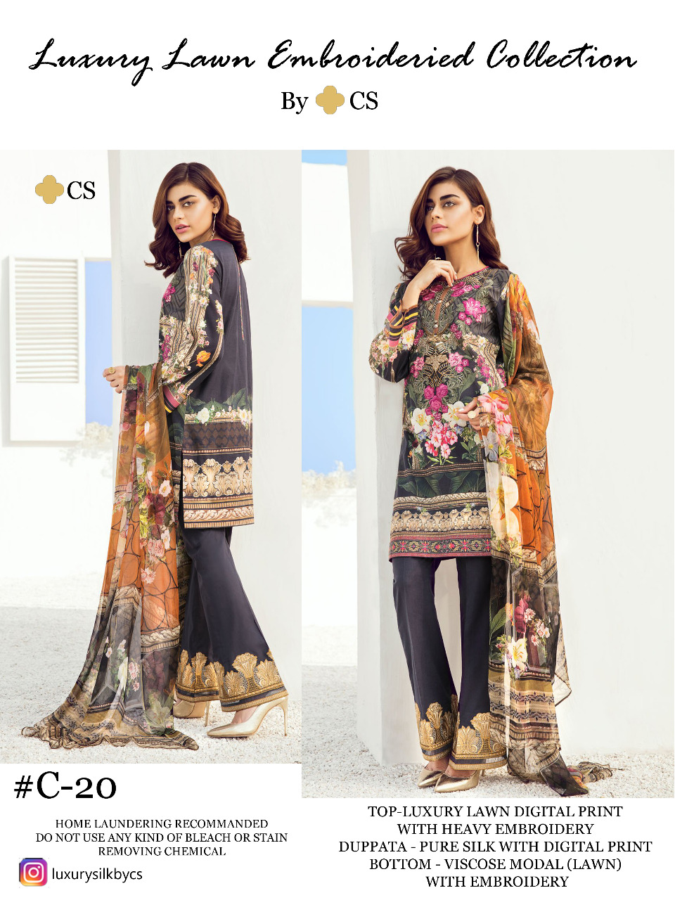 Luxury Lawn Embroidered Collection Vol-5 By Cs 17 To 20 Series Designer Pakistani Suits Colorful Stylish Fancy Beautiful Collection Casual Wear & Ethnic Wear Lawn Embroidered Dresses At Wholesale Price