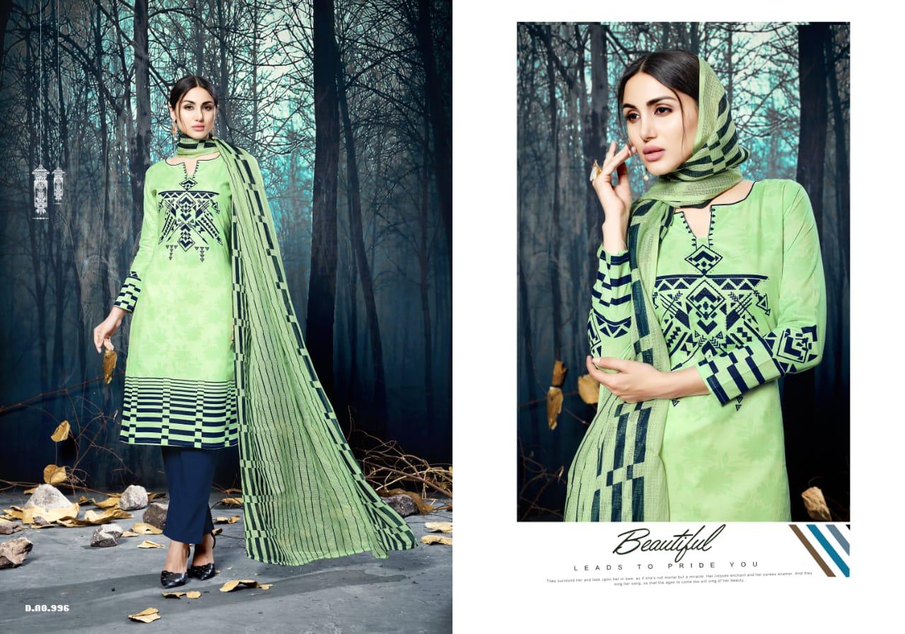 Maahi By Aaa Design Studio 991 To 998 Series Indian Traditional Wear Collection Beautiful Stylish Fancy Colorful Party Wear & Occasional Wear Cotton Lawn Print With Sarvoski Work Dress At Wholesale Price
