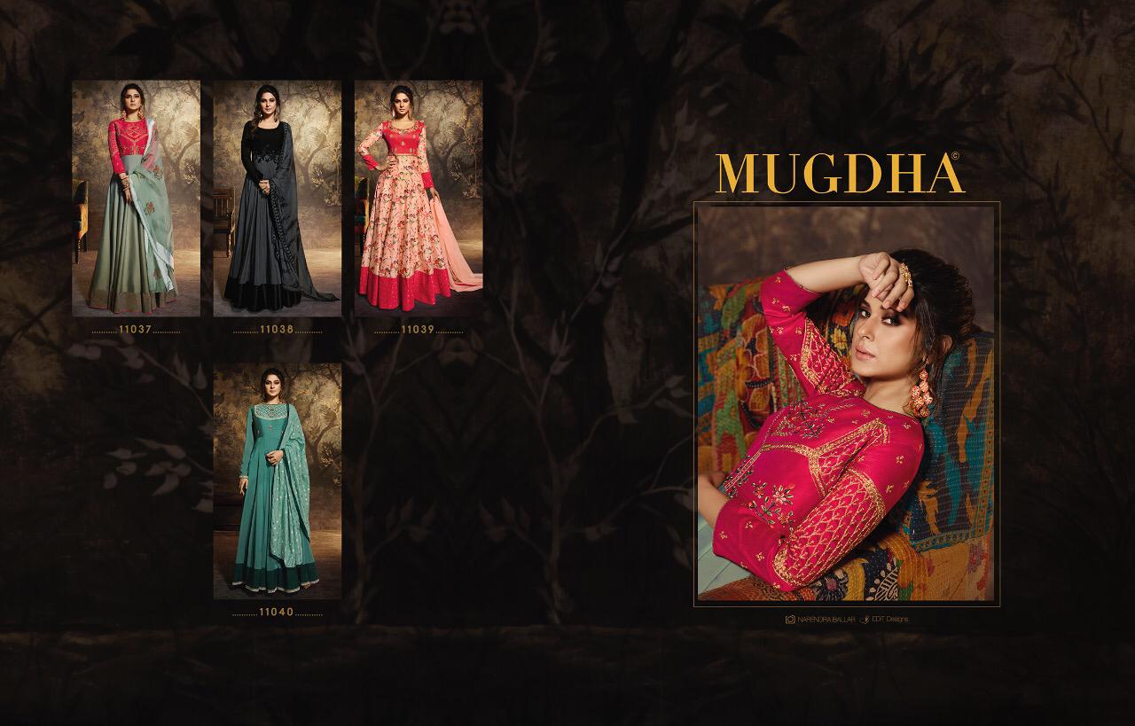 Madame By Mugdha 11037 To 11040 Series Designer Bridal Wear Anarkali Suits Collection Beautiful Stylish Colorful Party Wear & Occasional Wear Silk/georgette Embroidered Dresses At Wholesale Price