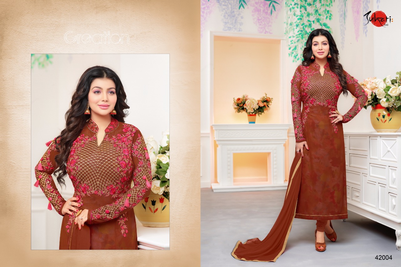 Mafeeza By Suhati Fab 42003 To 42010 Series Beautiful Stylish Fancy Colorful Casual Wear & Party Wear Ethnic Wear Collection Faux Georgette Dresses At Wholesale Price