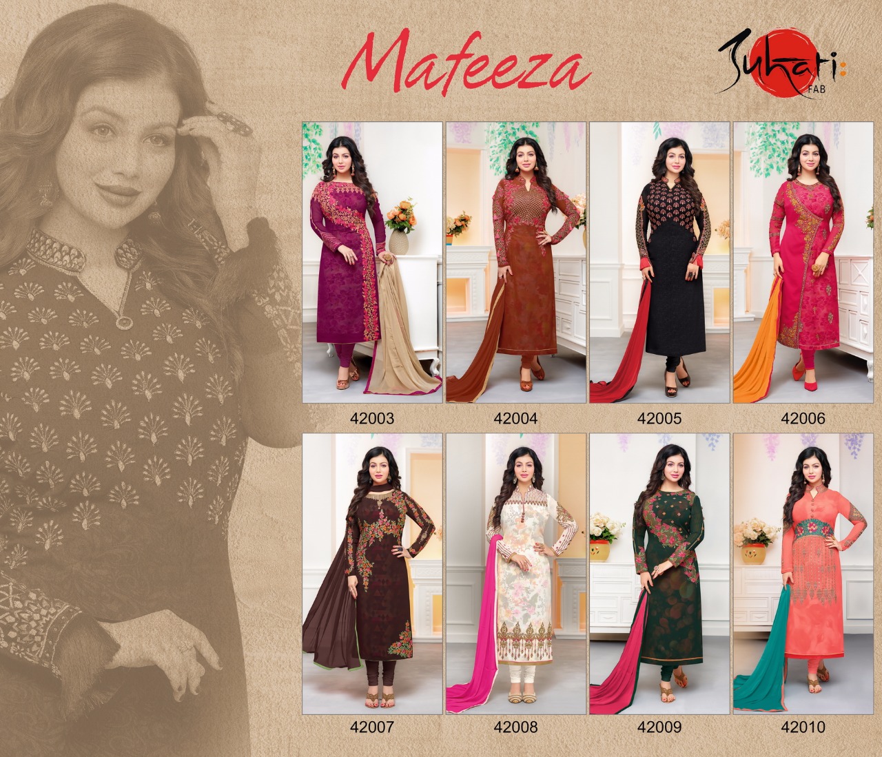 Mafeeza By Suhati Fab 42003 To 42010 Series Beautiful Stylish Fancy Colorful Casual Wear & Party Wear Ethnic Wear Collection Faux Georgette Dresses At Wholesale Price