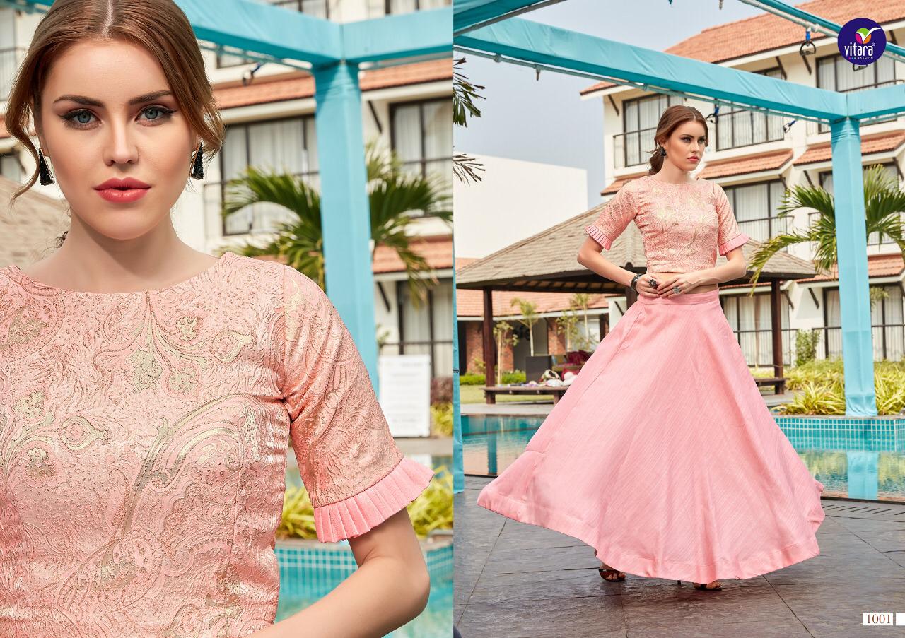 Magic By Vitara 1001 To 1004 Series Beautiful Colorful Stylish Fancy Casual Wear & Ethnic Wear & Ready To Wear Adino Fabric Kurtis With Skurt At Wholesale Price