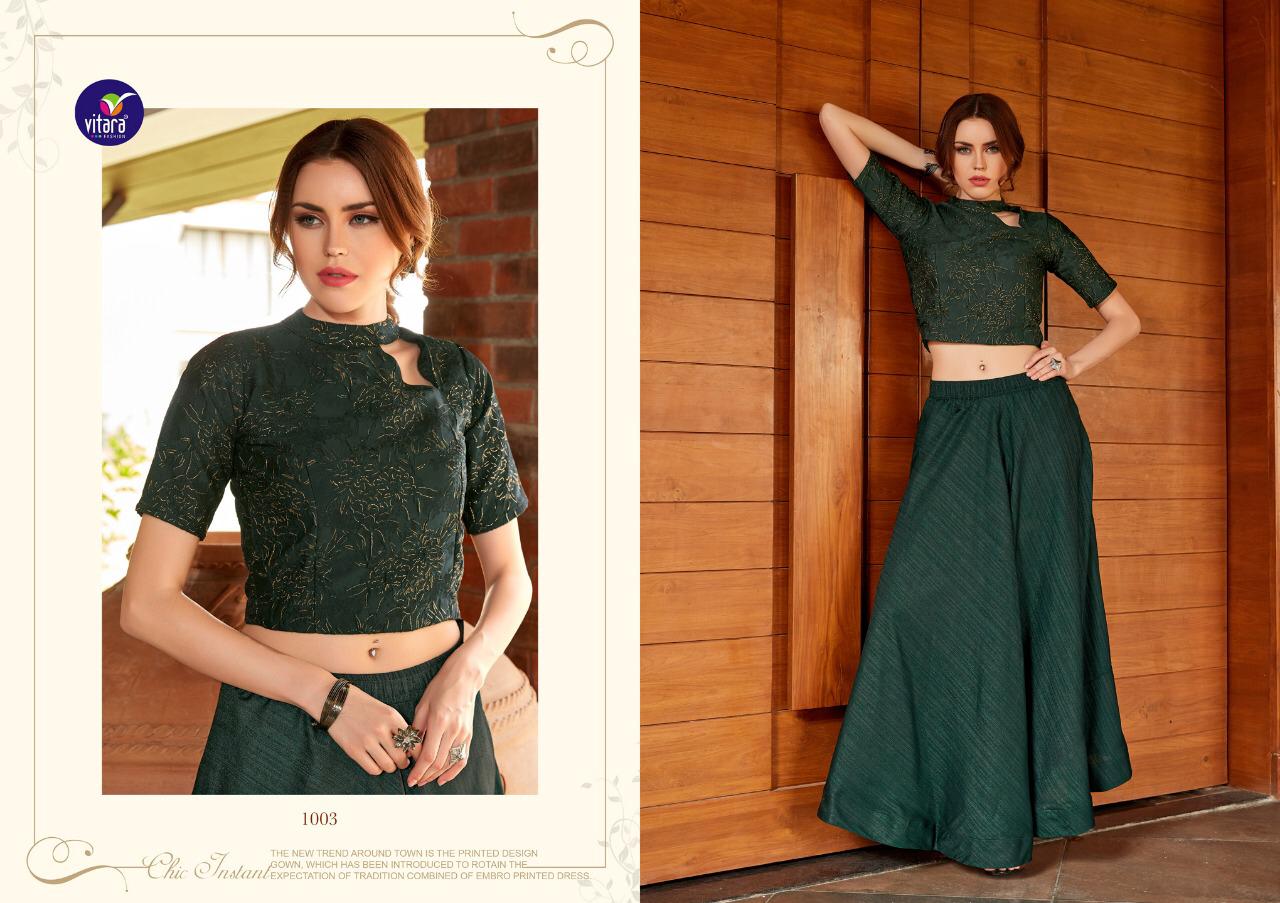 Magic By Vitara 1001 To 1004 Series Beautiful Colorful Stylish Fancy Casual Wear & Ethnic Wear & Ready To Wear Adino Fabric Kurtis With Skurt At Wholesale Price