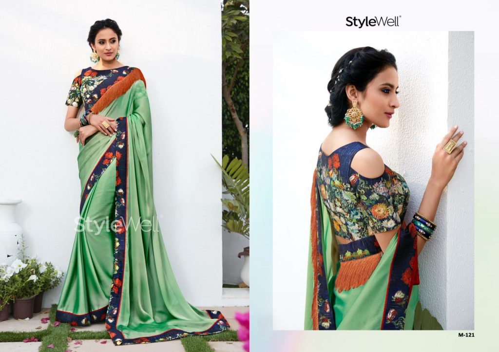 Magnum By Stylewell 111 To 121 Series Indian Traditional Wear Collection Beautiful Stylish Fancy Colorful Party Wear & Occasional Wear Chiffon Digital Printed Sarees At Wholesale Price
