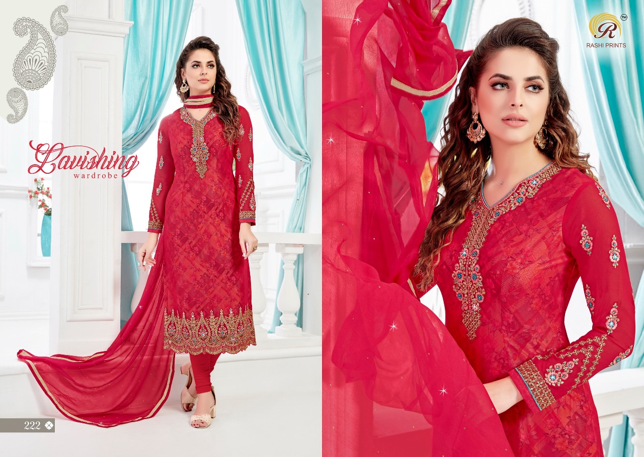 Maharani Vol-7 By Rashi Prints 221 To 228 Series Designer Suits Collection Beautiful Stylish Fancy Colorful Party Wear & Occasional Wear Georgette Embroidered Dresses At Wholesale Price