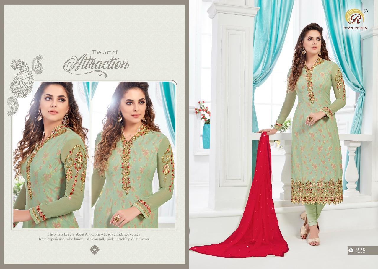 Maharani Vol-7 By Rashi Prints 221 To 228 Series Designer Suits Collection Beautiful Stylish Fancy Colorful Party Wear & Occasional Wear Georgette Embroidered Dresses At Wholesale Price