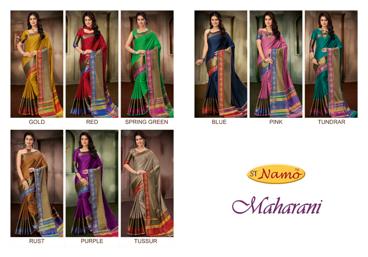 Maharani By St Namo Designer Traditional Wear Collection Beautiful Stylish Fancy Colorful Party Wear & Occasional Wear Weaving Silk Sarees At Wholesale Price