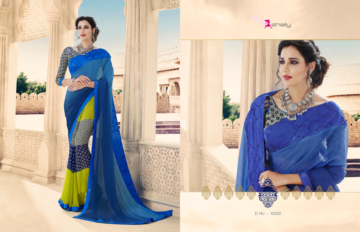 Mahendi By Shaily 10001 To 10012 Series Indian Traditional Wear Collection Beautiful Stylish Fancy Colorful Party Wear & Occasional Wear Georgette Printed Sarees At Wholesale Price